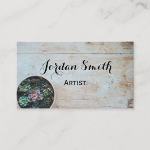 rustic cactus business card