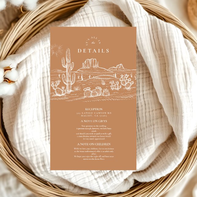 Rustic Cactus Desert Landscape Wedding Enclosure Card (Creator Uploaded)