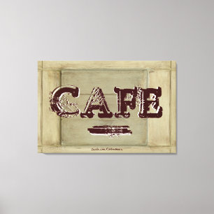 Rustic Cafe Kitchen Canvas Print - Aged Paint