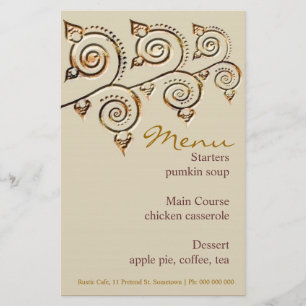 Rustic Cafe Menu Stationery