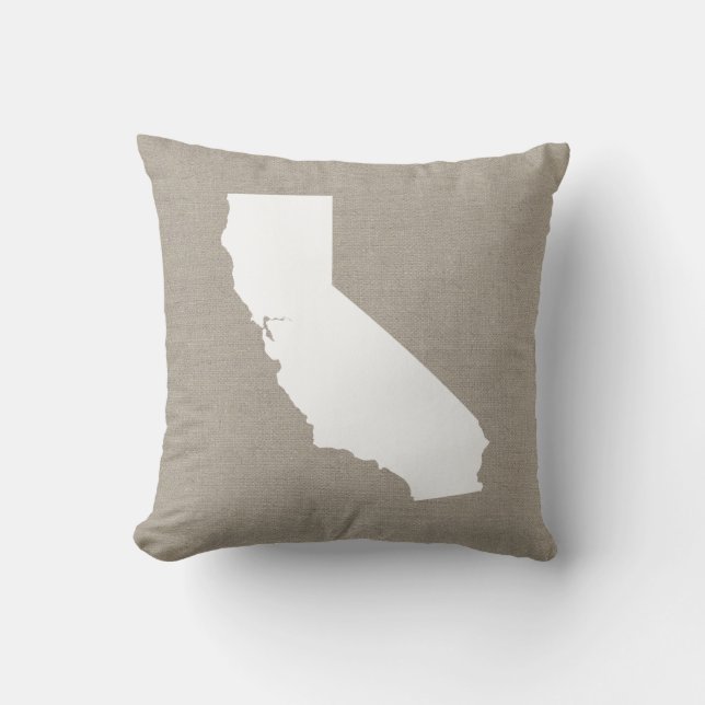 Rustic California State Throw Pillow (Front)