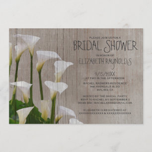 Rustic Calla Lillies Bridal Shower Invitations
