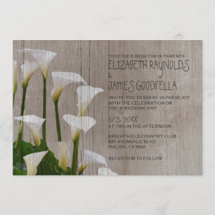 Rustic Calla Lillies Wedding Invitations