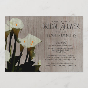 Rustic Calla Lily Bridal Shower Invitations