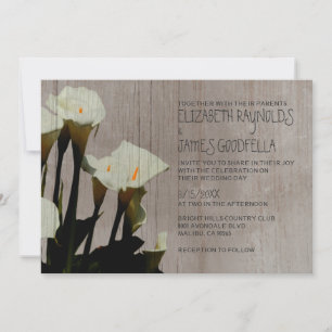 Rustic Calla Lily Wedding Invitations