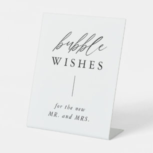 Rustic Calligraphy Bubble Wishes Send Off Pedestal Sign