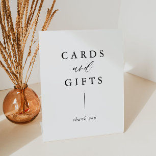 Rustic Calligraphy Cards and Gifts Pedestal Sign