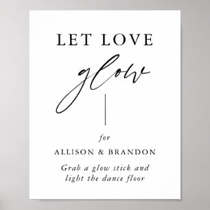 Rustic Calligraphy Let Love Glow Wedding Send Off Poster