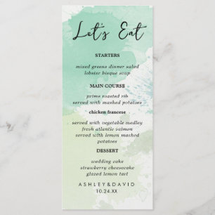 Rustic Calligraphy Let's Eat Wedding Dinner Menu