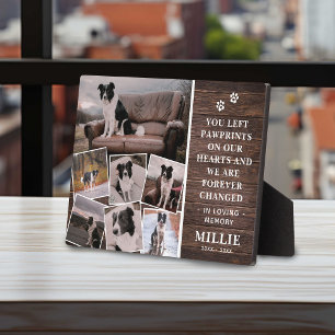 Rustic Calligraphy Pet Memorial Photo Collage Plaq Plaque