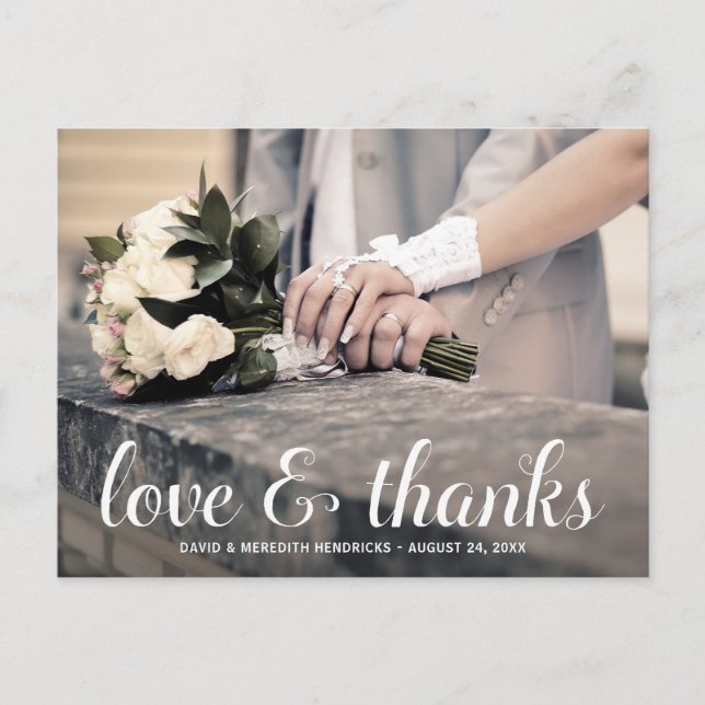 Rustic Calligraphy | Photo Thank You Postcard (Front)