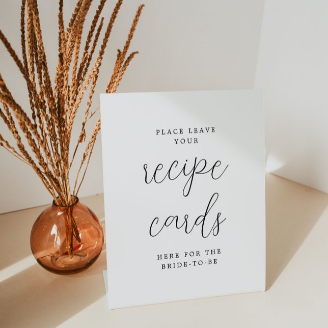 Rustic Calligraphy Recipe Cards Here Pedestal Sign (Creator Uploaded)