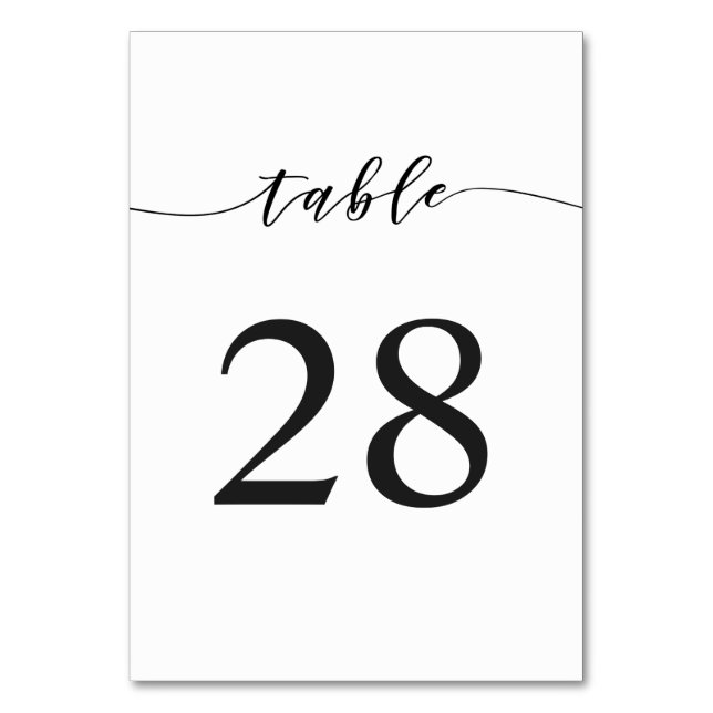Rustic Calligraphy Table Number | Editable Colour (Front)
