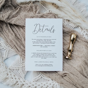 Rustic Calligraphy Wedding Details Enclosure Card