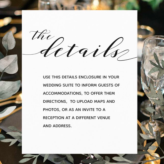 Rustic Calligraphy Wedding Details Enclosure Card (Creator Uploaded)