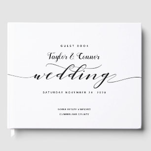 Rustic Calligraphy Wedding Guest Book