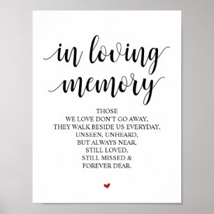 Rustic Calligraphy Wedding Memorial Table Sign