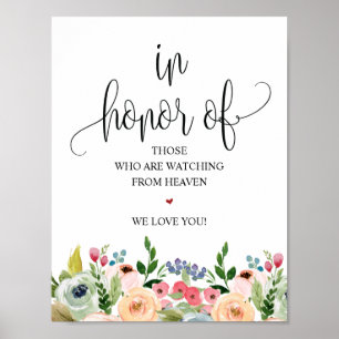 Rustic Calligraphy Wedding Memorial Table Sign