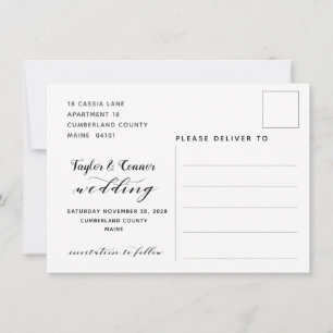 Rustic Calligraphy Wedding Save The Date Postcard