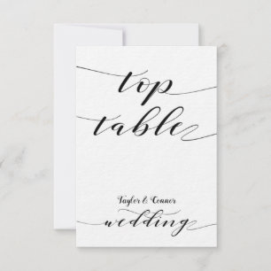 Rustic Calligraphy Wedding Top Head Table Card