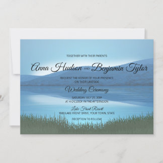Rustic Calming Lakeside Wedding Event Invites