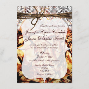 Rustic Camo Camouflage Lace Wedding Invitations