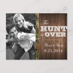 Rustic Camo Wood Save The Date Wedding Postcard