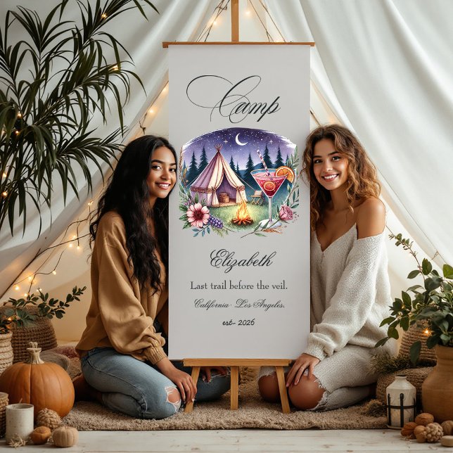 Rustic Camp Bride Bachelorette Welcome Retractable Banner (Rustic Camp Bride Bachelorette Welcome Retractable Banner)