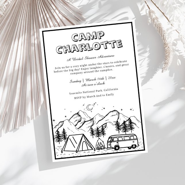 Rustic Camp Bride Mountain Bridal Shower  Invitation (Creator Uploaded)