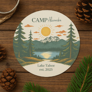 Rustic Camp Weekend Retreat Bachelorette Classic Round Sticker