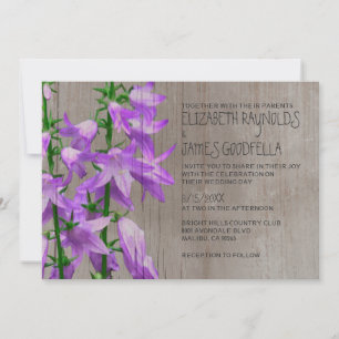 Rustic Campanula Wedding Invitations