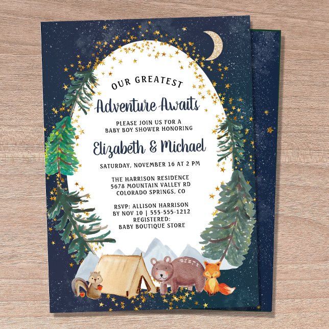 Rustic Camping Adventure Couples Baby Shower Invitation (Creator Uploaded)