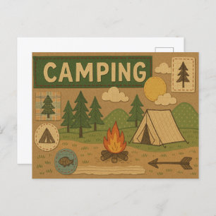 Rustic Camping Adventure Postcard