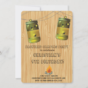 Rustic Camping Birthday Invitations