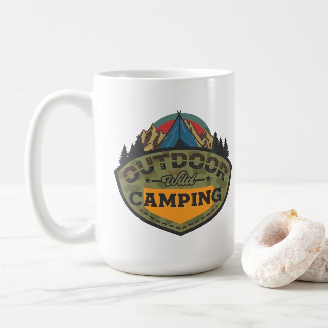 Rustic Camping Coffee Mug (With Donut)