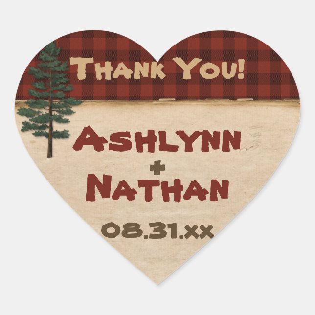 Rustic Camping "Glamping" Wedding Favour Sticker (Front)