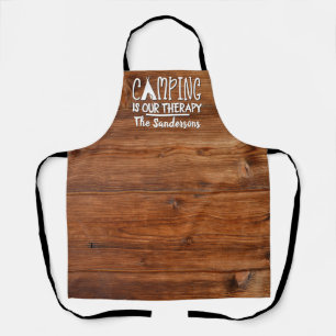 Rustic Camping is Our Therapy Tent Family Name Apron