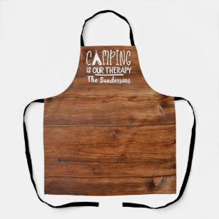 Rustic Camping is Our Therapy Tent Family Name Apron