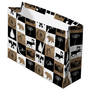Rustic Camping Outdoors Adventure Large Gift Bag