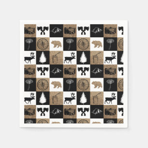 Rustic Camping Outdoors Adventure Napkin