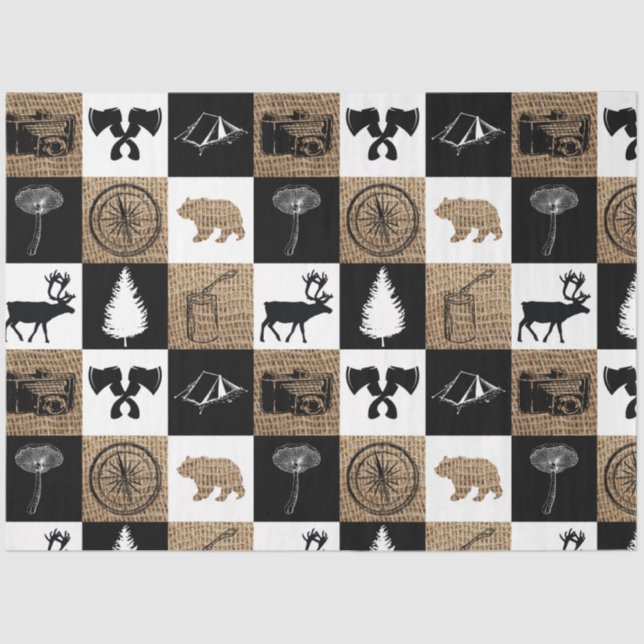 Rustic Camping Outdoors Adventure Tissue Paper (Front)