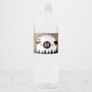 Rustic Camping Outdoors Adventure Water Bottle Label
