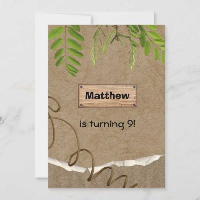Rustic Camping Party Birthday Invitations (Front)