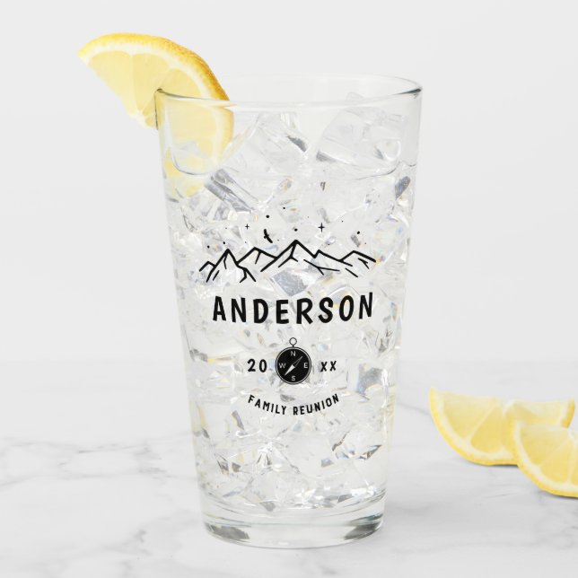 Rustic Camping Personalised Family Reunion Glass (Front Ice)