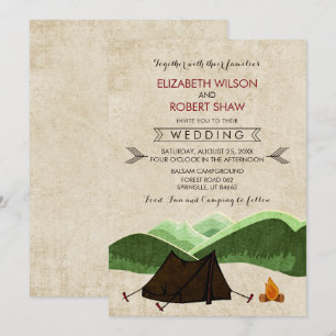 Rustic Camping Wedding Invitations