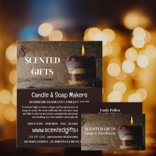 Rustic Candle, Candle & Soap Maker Business Card