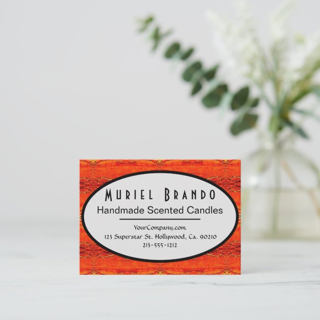 Rustic Candle Company Supplies Business Card (Standing Front)