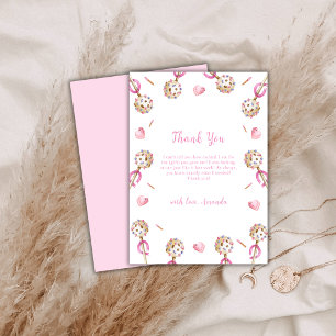 Rustic Candy Valentine Sweetheat Baby Shower  Thank You Card