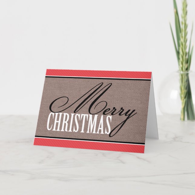 Rustic Canvas custom Merry Christmas Cards (Front)