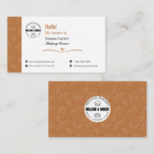 Rustic Caramel Bakery Owner Business Card
